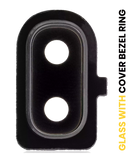 Replacement Back Camera Lens With Cover Bezel Ring Compatible with Samsung Galaxy A10E (A102 / 2019) (Black)
