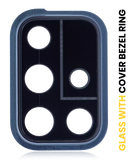 Replacement Back Camera Lens With Cover Bezel Ring Compatible with Samsung Galaxy A71 (A715 / 2020) (Prism Crush Black)