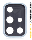 Replacement Back Camera Lens With Cover Bezel Ring Compatible with Samsung Galaxy A71 4G (A715 / 2020) (Prism Crush Blue)
