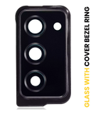 Replacement Back Camera Lens With Cover Bezel Ring Compatible with Samsung Galaxy Z Fold 2 5G (F916) (Mystic Black)