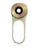 Replacement Back Camera Lens With Button Frame Compatible with LG V10 (Gold / White)