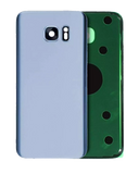 Replacement Back Cover Glass With Camera Lens Compatible with Samsung Galaxy S7 Edge (No Logo) (Aftermarket Plus) (Coral Blue)