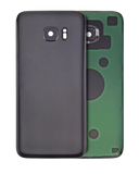 Replacement Back Cover Glass With Camera Lens Compatible with Samsung Galaxy S7 Edge (No Logo) (Aftermarket Plus) (Black)