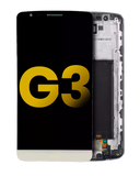 Replacement LCD Assembly With Frame Compatible with LG G3 (Refurbished) (Gold)