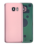 Replacement Back Cover Glass With Camera Lens Compatible with Samsung Galaxy S7 Edge (No Logo) (Aftermarket Plus) (Rose Pink)