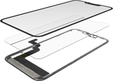 Replacement 3 in 1 (Glass With OCA Pre-Installed + Frame) Compatible with OCA Master iPhone 13 (OCA Master)