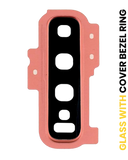 Replacement Back Camera Lens With Cover Bezel Ring Compatible with Samsung Galaxy S10 Plus (Pink)
