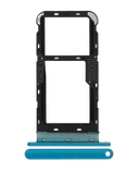 Replacement Dual Sim Card Tray Compatible with Motorola Moto E7 Power (XT2097-6 / 2021) (Tahiti Blue)