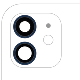 Replacement Back Camera Lens With Bracket & Bezel Compatible with Apple iPhone 12 / 12 Mini (Aftermarket Plus) (Blue) (10 Pack)