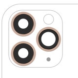 Replacement Back Camera Lens With Bracket & Bezel Compatible with Apple iPhone 11 Pro / Pro Max (3 Piece Set) (Real Sapphire / Premium ) (Gold)