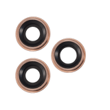 Replacement Back Camera Lens With Bracket & Bezel Compatible with Apple iPhone 11 Pro / Pro Max (3 Piece Set) (Real Sapphire / Premium ) (Gold)