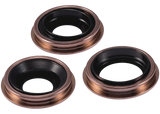 Replacement Back Camera Lens With Bracket & Bezel Compatible with Apple iPhone 11 Pro / Pro Max (3 Piece Set) (Real Sapphire / Premium ) (Gold)