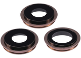 Replacement Back Camera Lens With Bracket & Bezel Compatible with Apple iPhone 11 Pro / Pro Max (3 Piece Set) (Real Sapphire / Premium ) (Gold)
