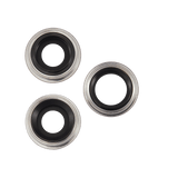 Replacement Back Camera Lens With Bracket & Bezel Compatible with Apple iPhone 11 Pro / Pro Max (3 Piece Set) (Real Sapphire / Premium) (White)