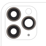 Replacement Back Camera Lens With Bracket & Bezel Compatible with Apple iPhone 11 Pro / Pro Max (3 Piece Set) (Real Sapphire / Premium) (Black)