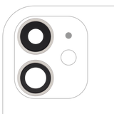 Replacement Back Camera Lens With Bracket & Bezel Compatible with Apple iPhone 11 ( 2 Piece) (Real Sapphire / Premium) (White)