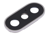 Replacement Back Camera Lens With Bracket & Bezel Compatible with Apple iPhone X (Silver)