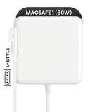 Replacement 60W MagSafe 1 Power Adapter With Cable (L-Style) Compatible with Apple MacBook (OEM Grade A/B) (Bulk Packaging)