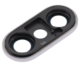 Replacement Back Camera Lens With Bracket & Bezel Compatible with Apple iPhone XS / XS Max (Silver) (Real Sapphire l Premium)