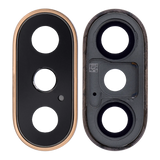 Replacement Back Camera Lens With Bracket & Bezel Compatible with Apple iPhone XS / XS Max (Gold) (Real Sapphire l Premium)