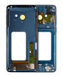 Replacement Mid-Frame Housing Compatible with Samsung Galaxy S9 Plus (With SmallParts) (Coral Blue Frame)
