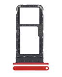 Replacement Dual Sim Card Tray Compatible with Motorola Moto E7 (XT2095 / 2020) (Red)