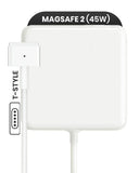 Replacement 45W MagSafe 2 Power Adapter With Cable (T-Style) Compatible with Apple MacBook (OEM Grade A/B) (Bulk Packaging)