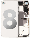 Replacement Back Housing W/ Small Components Pre-Installed Compatible with Apple iPhone 8 (Used OEM Pull: Grade A) (Silver)