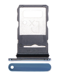 Replacement Single Sim Card Tray Compatible with Motorola Edge 20 Pro (XT2153-1 / 2021) (Blue Vegan Leather)