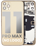 Replacement Back Housing W/ Small Components Pre-Installed Compatible with Apple iPhone 11 Pro Max (No Logo) (Aftermarket Plus) (Gold)