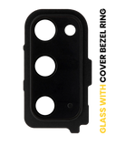 Replacement Back Camera Lens With Cover Bezel Ring Compatible with Samsung Galaxy S20 / S20 5G (Cosmic Black)
