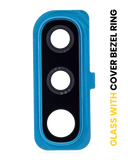 Replacement Back Camera Lens With Cover Bezel Ring Compatible with Samsung Galaxy A50 (A505 / 2019) (Blue)