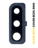 Replacement Back Camera Lens With Cover Bezel Ring Compatible with Samsung Galaxy A50 (A505 / 2019) (Black)