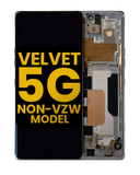Replacement OLED Assembly With Frame Compatible with LG Velvet 5G (Non-Verizon 5G UW Frame) (Refurbished) (Silver)