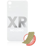 Replacement Back Glass With 3M Adhesive Compatible with Apple iPhone XR (No Logo / Large Camera Hole) (White)