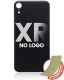 Replacement Back Glass With 3M Adhesive Compatible with Apple iPhone XR (No Logo / Large Camera Hole) (Black)