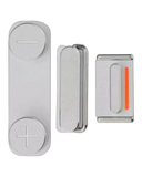 Replacement Hard Buttons Set (Power / Volume / Vibrator) Compatible with Apple iPhone 5S / SE (2016) (Silver)