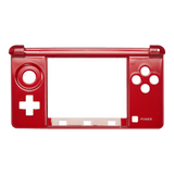 Replacement Mid-Frame Housing Compatible with Nintendo (Game Console Parts) Nintendo 3DS (Red)