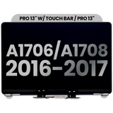 Replacement Complete LCD Display Assembly Compatible with Apple MacBook Pro 13" A1706 / A1708 (2016-2017) (Used OEM Pull: Grade B) (Space Gray)