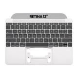Replacement Top Case With Keyboard And Microphone Compatible with Apple MacBook 12" A1534 (2016-2017) (US English) (Used OEM Pull: Grade A) (Space Gray)