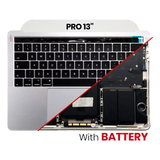 Replacement Top Case Assembly With Battery And Keyboard Compatible with Apple MacBook Pro 13" A1706 (2016) (US Keyboard) (Silver)