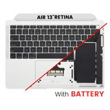 Replacement Top Case With Keyboard & Battery Compatible with Apple MacBook Air 13" A1932 (2018 / 2019) (US English) (Used OEM Pull: Grade New) (Silver)