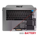 Replacement Top Case Assembly (with Battery and keyboard) Compatible with Apple MacBook Pro 15" A1990 (2018-2019) (Silver) (UK English)