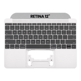 Replacement Top Case With Keyboard And Microphone Compatible with Apple MacBook 12" A1534 (2016-2017) (US English) (Used OEM Pull: Grade New) (Space Gray)