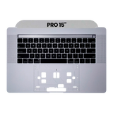 Replacement Top Case With Keyboard Compatible with Apple MacBook Pro 15" A1990 (2018-2019) (US English) (Used OEM Pull: Grade New) (Silver)
