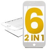 Replacement 2 in 1 (Front Glass + Frame Pre-Installed) Compatible with Apple iPhone 6 (2 Pack) (White)