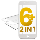 Replacement 2 in 1 (Front Glass + Frame Pre-Installed) Compatible with Apple iPhone 6 Plus (2 Pack) (White)