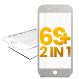 Replacement 2 in 1 (Front Glass + Frame Pre-Installed) Compatible with Apple iPhone 6S Plus (White) (2 Pack)