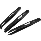 Anti-Static Heat Resistant Flat Pointed Curved Tweezers 3 Piece Set (JM-T11) (Jakemy) Compatible with Jakemy