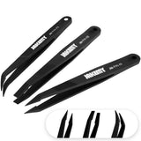 Anti-Static Heat Resistant Flat Pointed Curved Tweezers 3 Piece Set (JM-T11) (Jakemy) Compatible with Jakemy